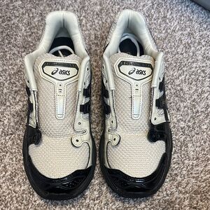 Asics Black and Cream Sneakers